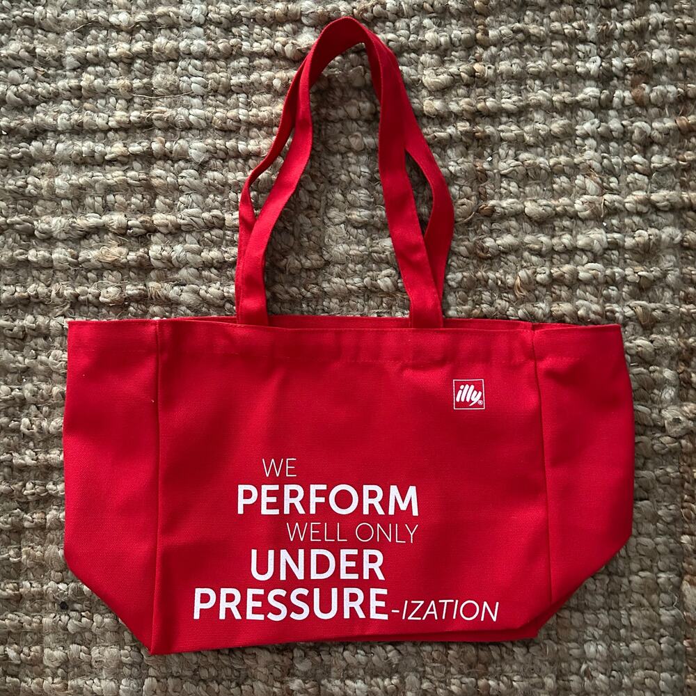 Illy NYC Pop-Up Limited Edition Red Tote Bag – “Under Pressure-ization”  – New